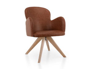 HERA SPIDER - Trestle-based leather chair with armrests _ 5A Design